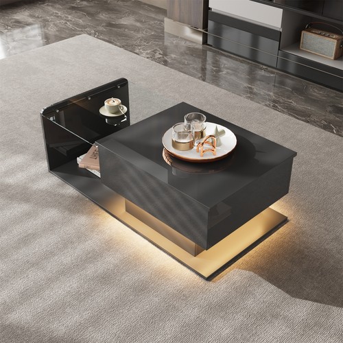Black coffee table with - black,