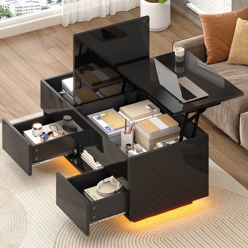 Led lift top coffee - coffee, table