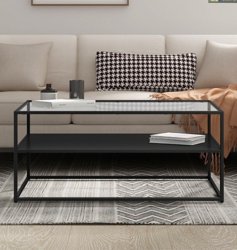 Black coffee table - black, table,