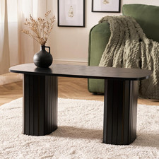 Coffee Table Wooden Ribbed