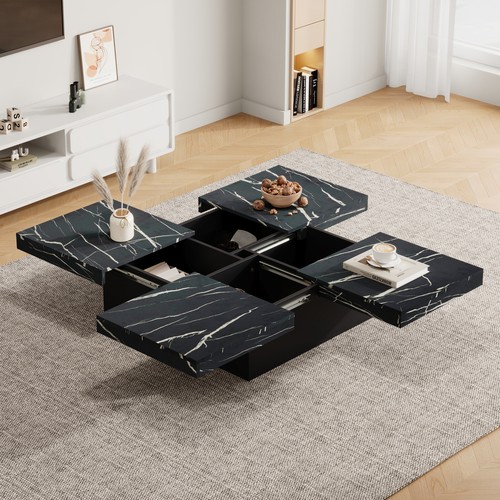Coffee table with sliding - with, 4