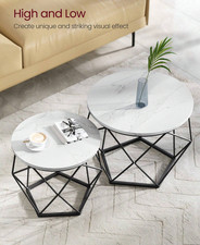 VASAGLE Round Coffee Table Set