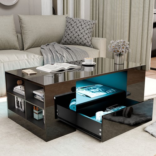 Led coffee table wooden - table, 2