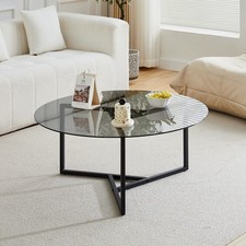 Round Coffee Table Glass Top
