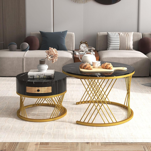 Round coffee table - round,