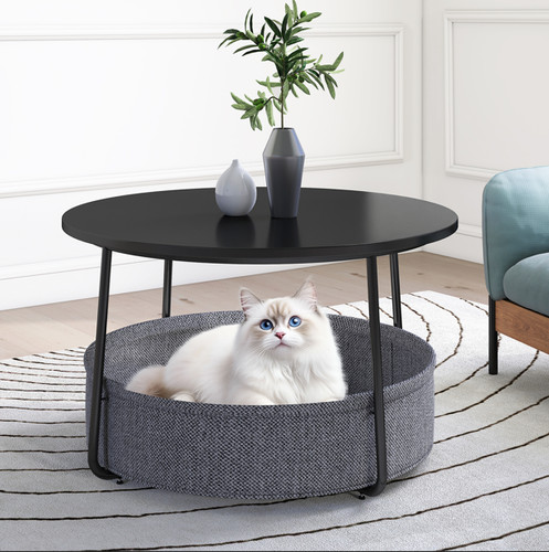 Round side table - side, with