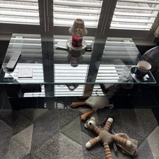 large Coffee Table Black Glass