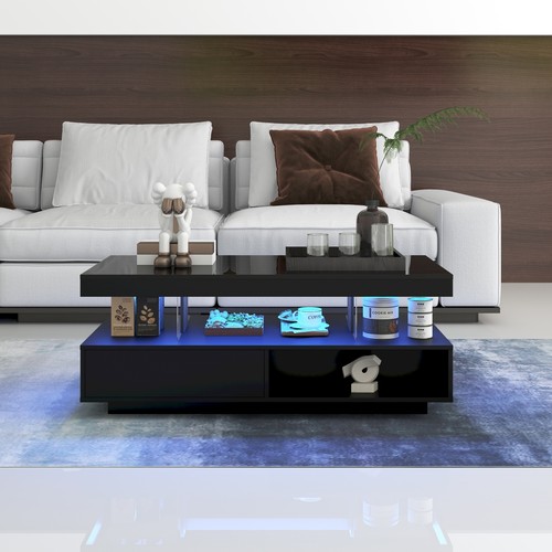 Led coffee table high - coffee,